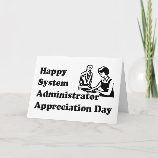 Tarjeta Día de Apreciación del Administrador del Sistema (Anverso)