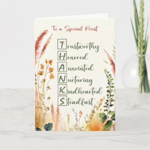 Tarjeta Día de Apreciación del Clérigo Sacerdote Gracias A