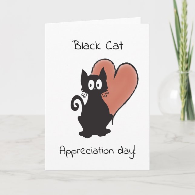 Tarjeta Día de Apreciación del Gato Negro (Anverso)