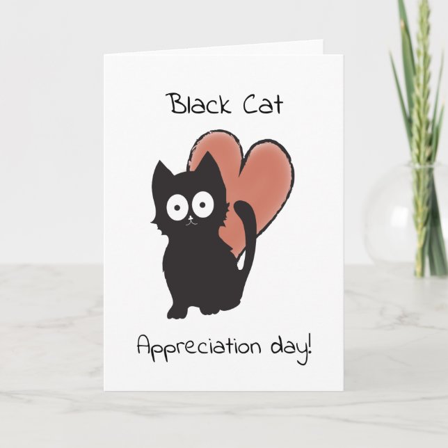Tarjeta Día de Apreciación del Gato Negro (Anverso)