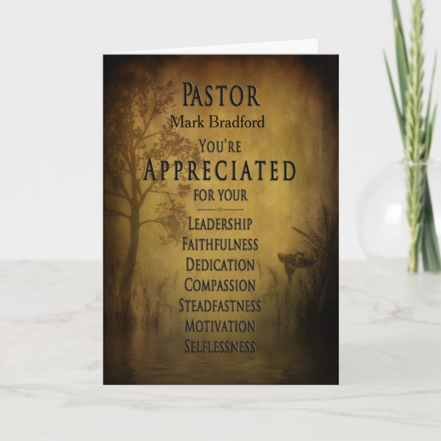 Tarjeta Día de Apreciación del Pastor - Tierra - Nombre In (Anverso)