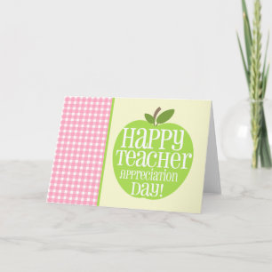 Tarjeta Día de Apreciación del Profesor Día Verde Apple Ro