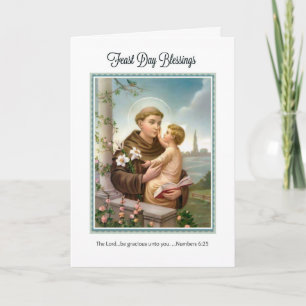 Tarjeta Día de banquete St Anthony de niño Jesús de Padua