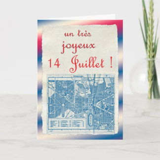 Tarjeta Día de Bastille feliz