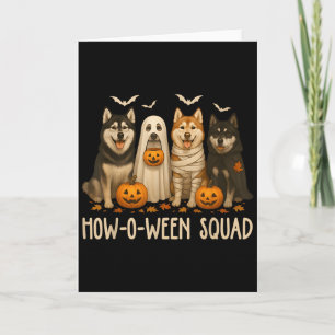 Tarjeta Día de Brujas Fantasma Husky Perro Mamá Husky Aman