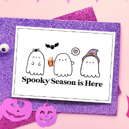 Tarjeta Día de Brujas Feliz Personalizado Fantasmas Lindos