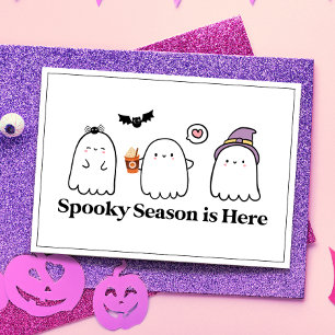 Tarjeta Día de Brujas Feliz Personalizado Fantasmas Lindos