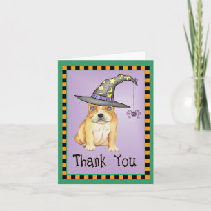 Tarjeta Día de Brujas Francés Gracias
