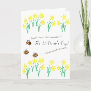 Tarjeta Día de BuzzAboutBees St David feliz