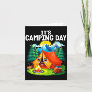 Tarjeta Día de camping feliz aventurero al aire libre tien