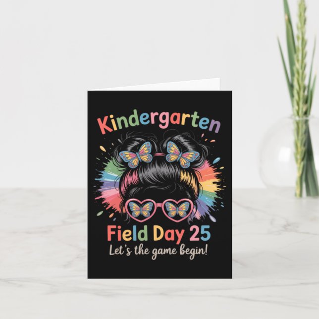 Tarjeta Día de Campo 2025 Espíritu Escolar de Kindergarten (Anverso)