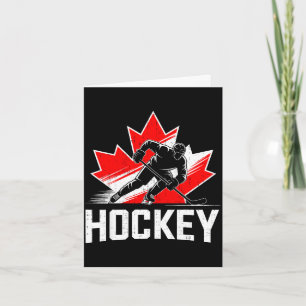 Tarjeta día de Canadá hockey patriótico hoja de arce canad