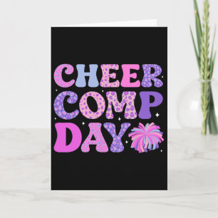 Tarjeta Día de Competencia de Porristas Groovy Cheer Comp