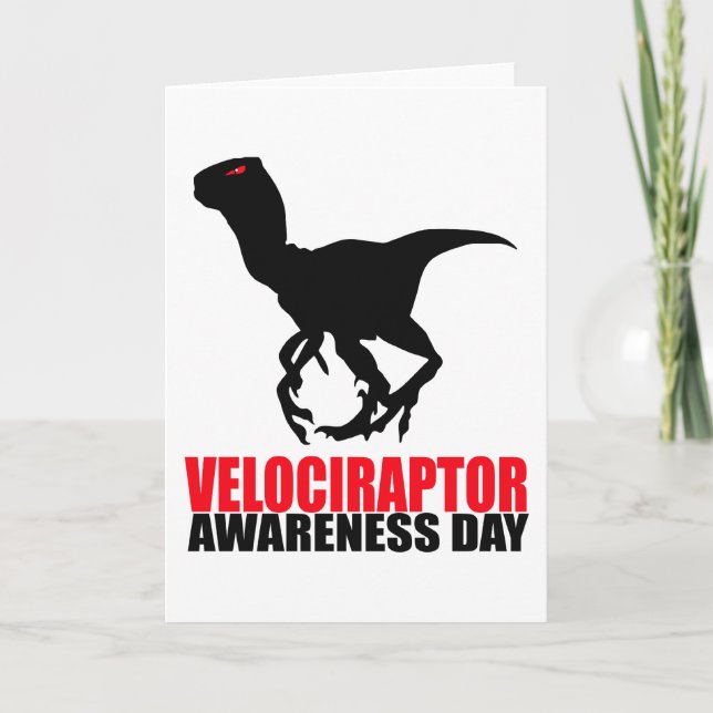 Tarjeta Día de Conciencia de Velociraptor (Anverso)