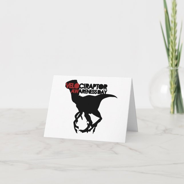 Tarjeta Día de Conciencia de Velociraptor (Anverso)