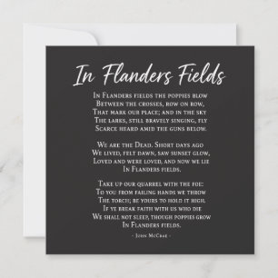 Tarjeta Día de Conmemoración del Poema En los Campos de Fl