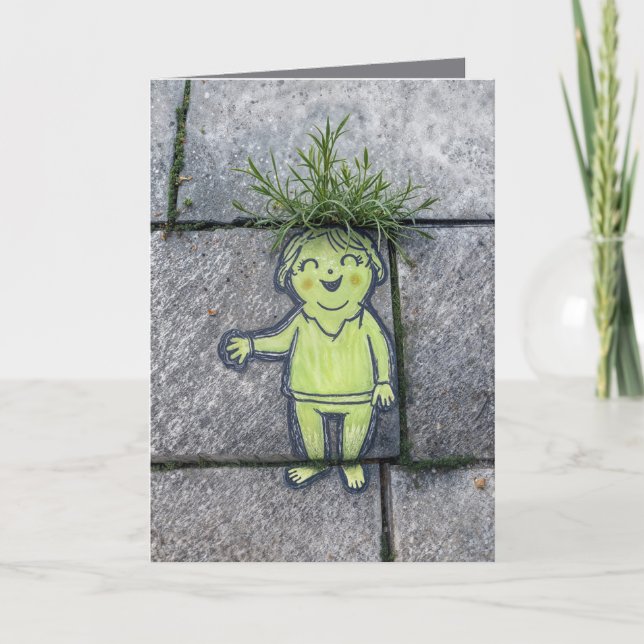 Tarjeta Día de cumpleaños Chalk Doodle Street Arte de una  (Anverso)