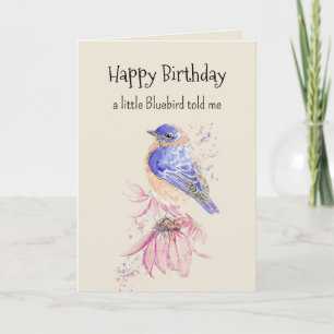 Tarjeta Día de cumpleaños de Bluebird Personality