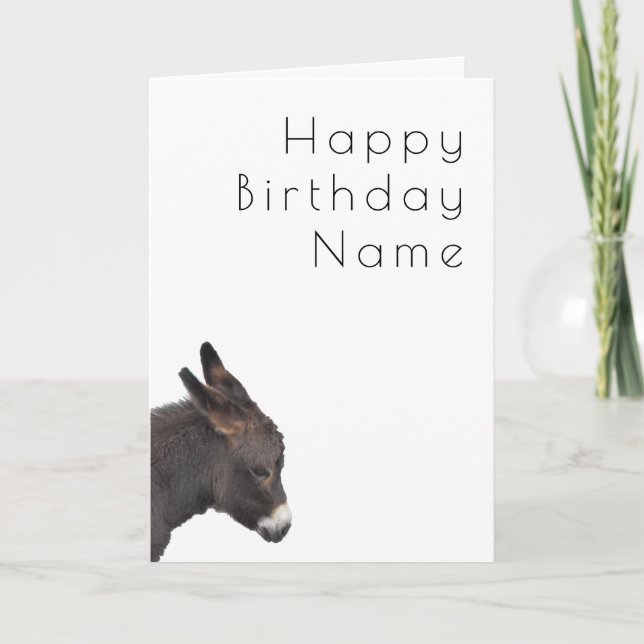 Tarjeta Día de cumpleaños de Donkey Deco (Anverso)