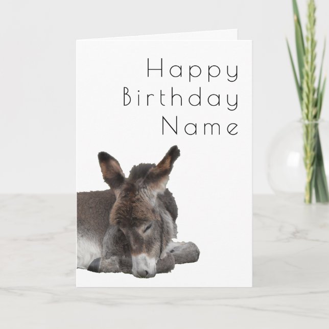 Tarjeta Día de cumpleaños de Donkey Foal Deco (Anverso)