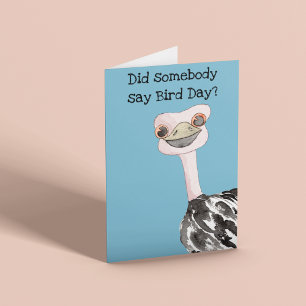 Tarjeta Día de Cumpleaños del Avestruz Divertido