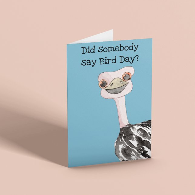 Tarjeta Día de Cumpleaños del Avestruz Divertido (Subido por el creador)