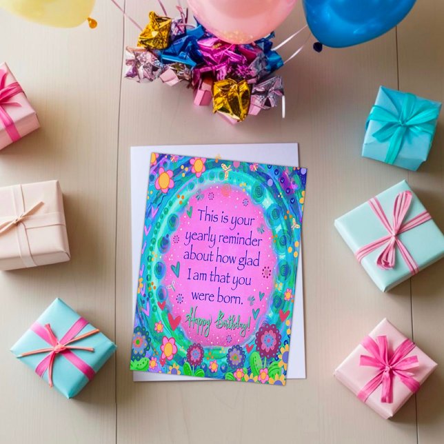 Tarjeta Día de cumpleaños recordatorio de hermosa diversió (Subido por el creador)