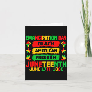 Tarjeta Día de emancipación de Juneteenth negro 19 de juni