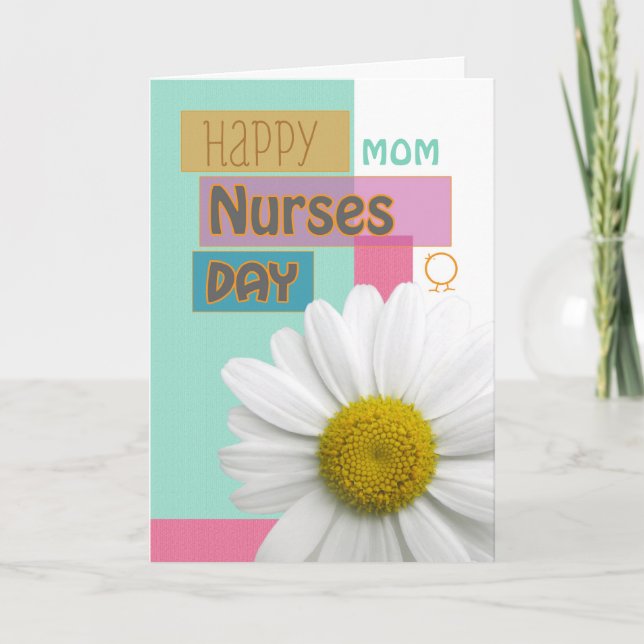 Tarjeta Día de Enfermeras para mamá, hermana, etc, Daisy S (Anverso)