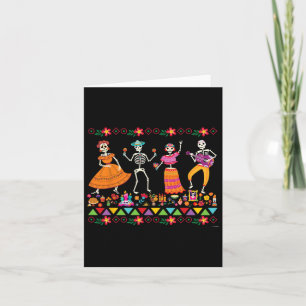 Tarjeta Día De Esqueletos Bailando Del Dia Mexicano Muerto