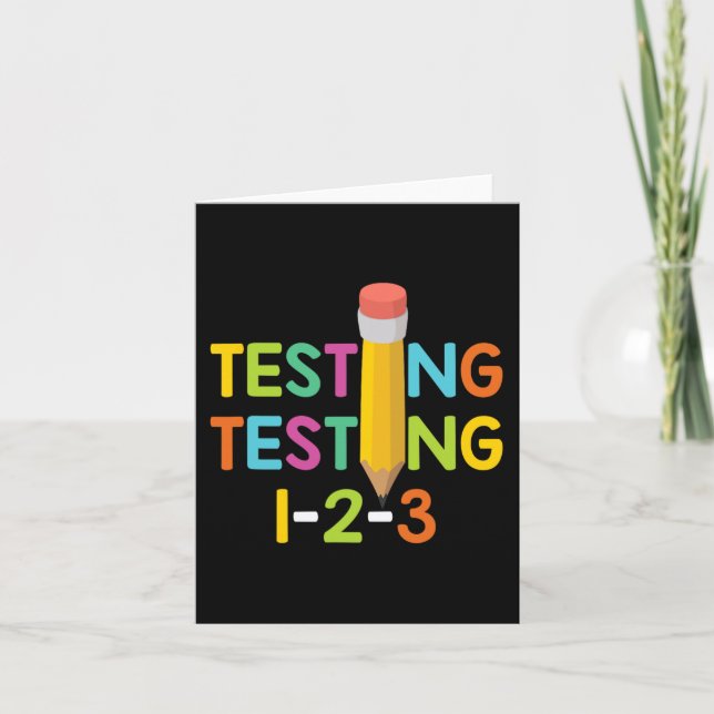 Tarjeta Día de examen del profesor de prueba 1-2-3  (Anverso)