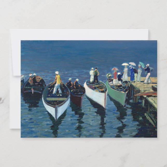 Tarjeta Día de fiesta en el Hudson | George Luks (Anverso)