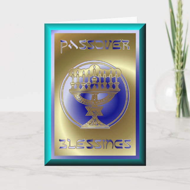 Tarjeta Día de fiesta judío del Passover de Pesach (Anverso)