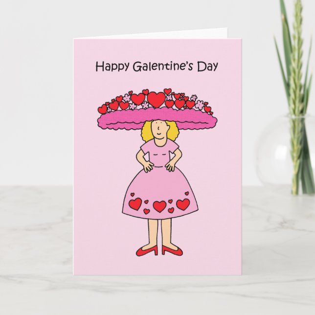 Tarjeta Día de Galentine el 13 de febrero (Anverso)