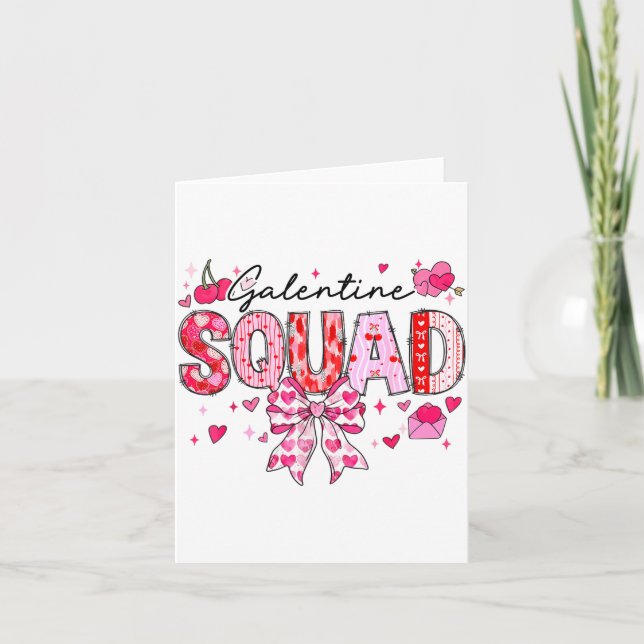 Tarjeta Día de Galentines Mujeres Galentines Squad Diverti (Anverso)
