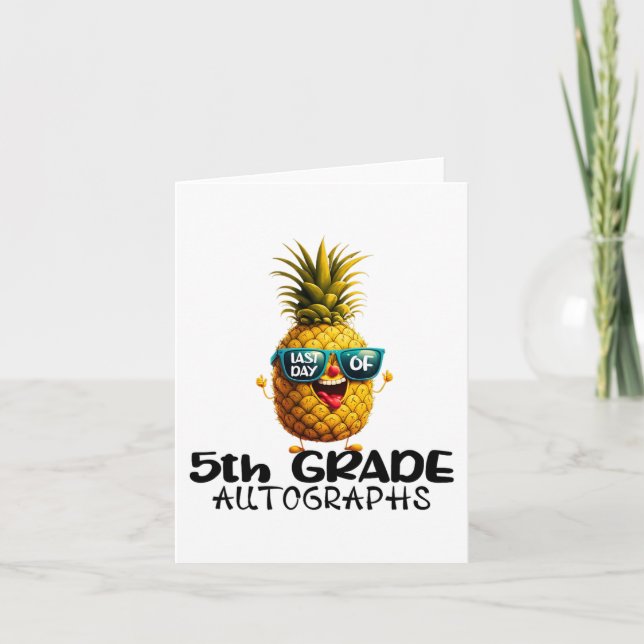 Tarjeta Día De Graduación De Autografo De 5º Grado Niños C (Anverso)