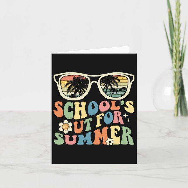 Tarjeta Día De Graduación Escolar Las Escuelas Groovy Sali (Anverso)