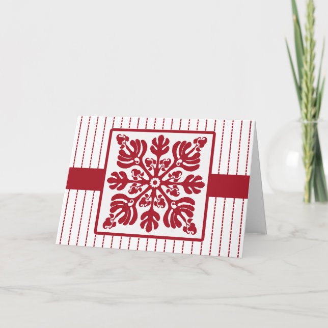 Tarjeta Día de Hawaii, diseño hawaiano de caldera (Anverso)