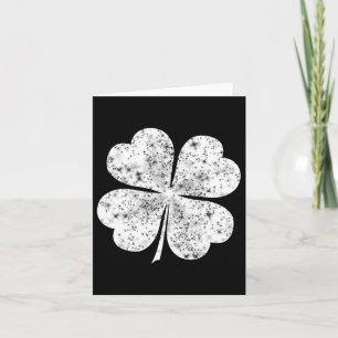 Tarjeta Dia de honestidad blanca del Shamrock de 4 hojas d