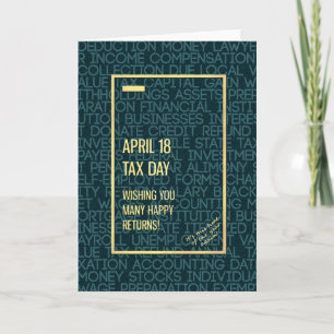 Tarjeta Día de Impuestos 18 de abril Sencilla y Moderna Pa