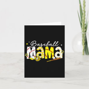 Tarjeta Día de juego de mamá de béisbol para niños niña mu