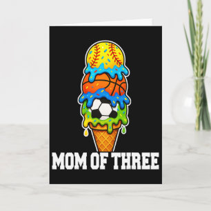 Tarjeta Día de juego de verano de helado de mamá de fútbol