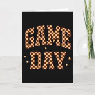 Tarjeta Día de Juego Divertido a Cuadros Futbol Hombres Mu