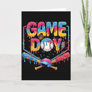 Tarjeta Día de Juego Retro de Béisbol Helado Regalo para M