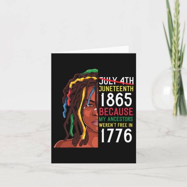 Tarjeta Día de Juneteenth Ancestros Libres 1776 Julio 4 Ne (Anverso)