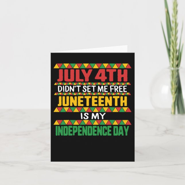 Tarjeta Día de Juneteenth Ancestros Libres 1776 Julio 4 Ne (Anverso)