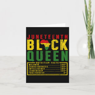 Tarjeta Día de Juneteenth Mujer Reina Negra Dieta Melanina