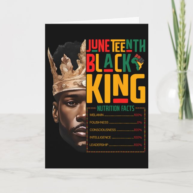 Tarjeta Día de Juneteenth Orgullo del Rey Negro Africano F (Anverso)
