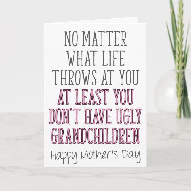 Tarjeta Día de la abuela, no importa lo que la vida arroje (Anverso)