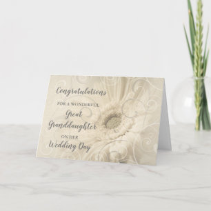 Tarjeta Día de la boda de la Gran Nieta Floral